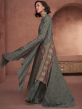Grey Printed Kaftan Style Kurta Set In Georgette