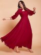 Red Georgette Gown With Jacketed Style