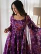 Purple Full Sleeved Anarkali Suit In Organza
