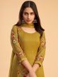 Yellow Pant Style Salwar Suit With Embroidery