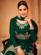 Green Embroidered Sharara Suit In Georgette