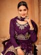 Purple Sequins Embroidered Sharara Style Suit