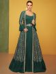 Green Jacket Style Anarkali Salwar Suit In Silk