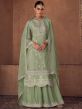 Green Mirror Embroidered Palazzo Salwar Kameez