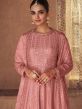 Peach Sequined Sharara Style Salwar Suit With Dupatta