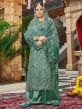 Green Embroidered Palazzo Salwar Suit In Georgette