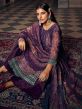 Purple Thread Embroidered Palazzo Style Suit