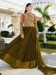 Green Jacketed Anarkali Salwar Suit In Net