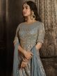 Sonal Chauhan Grey Anarkali Suit With Embroidery