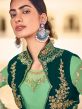 Green Jacket Style Embroidered Anarkali Salwar Suit