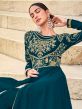 Blue Slitted Anarkali Suit With Embroidery
