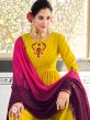 Yellow Embroidered Palazzo Salwar Suit With Dupatta