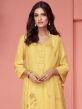 Yellow Embroidered Organza Suit With Dupatta