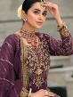 Purple Stone Embellished Pant Suit With Dupatta