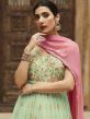 Green Mirror Work Anarkali Salwar Kameez In Georgette