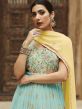 Blue Embroidered Long Anarkali Suit With Dupatta