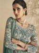 Blue Resham Embroidered Sharara Suit In Georgette