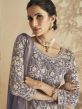 Purple Embroidered Pakistani Salwar Kameez In Georgette
