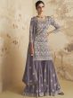 Purple Embroidered Pakistani Salwar Kameez In Georgette