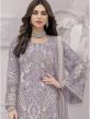 Purple Embroidered Pakistani Palazzo Salwar Kameez