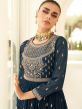 Blue Embroidered Pakistani Sharara Style Salwar Suit