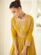 Yellow Sequined Sharara Style Suit With Dupatta