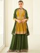 Yellow Sequined Sharara Style Suit With Dupatta