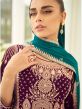 Purple Sequined Embroidered Suit In Sharara Style