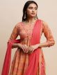 Orange Cotton Casual Wear Suit With Prints