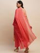 Orange Cotton Casual Wear Suit With Prints