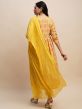 Yellow Printed Gathered Suit With Dupatta