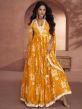 Yellow Floral Printed Anarkali Suit