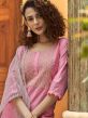 Pink Hand Embroidered Pant Style Suit