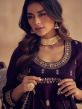 Purple Embroidered Anarkali Salwar Suit In Silk