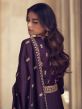 Purple Embroidered Anarkali Salwar Suit In Silk