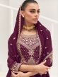 Purple Zari Embroidered Anarkali Suit In Georgette