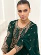 Green Embroidered Anarkali Salwar Suit In Georgette