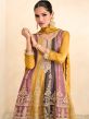 Multicolor Embroidered Sharara Style Suit In Crepe