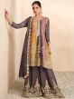 Multicolor Zari Embroidered Sharara Salwar Kameez