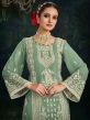 Green Palazzo Style Salwar Kameez In Georgette