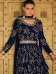 Navy Blue Zari Anarkali Designer Suit 