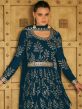 Blue Anarkali Salwar Suit With Zari Embriodery