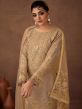 Beige Sequins Embellished Palazzo Salwar Kameez