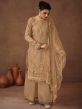 Beige Sequins Embellished Palazzo Salwar Kameez