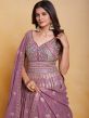 Purple Embroidered Anarkali Style Suit In Georgette