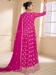 Pink Embroidered Floor Length Anarkali Suit Set