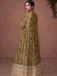 Green Floor Length Embroidered Suit Set