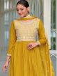 Yellow Silk Suit Set In Sharara Style With Dupatta