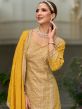 Yellow Sharara Suit With Dupatta In Silk