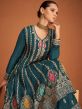 Green Salwar Kameez In Georgette With Sharara Style